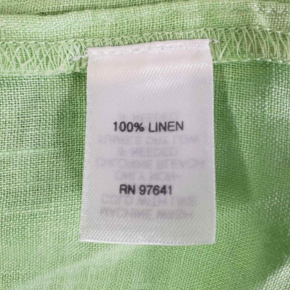 J Jill Love Linen Button Down Shirt Long Sleeve Plus Size 3X Green - Picture 6 of 8
